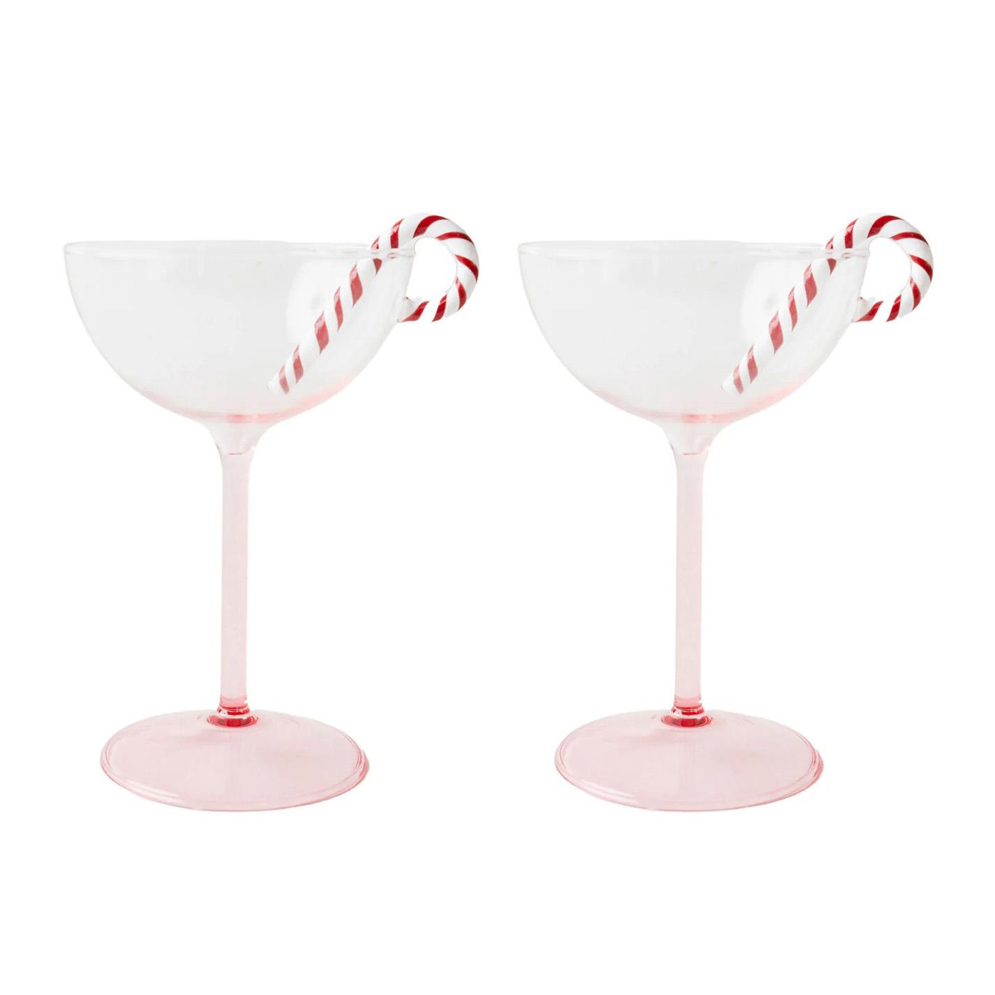 Kip&Co Candy Cane Coupe Glass 2P Set